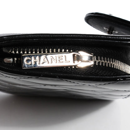 Chanel Patent Quilted Brilliant Zipped Pocket Wallet Black 7 of 7