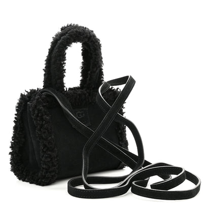 Telfar X UGG Suede Shearling Small Shopping Bag Black 3 of 12