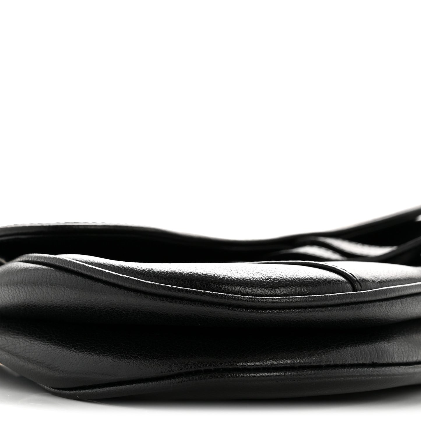 Shiny Goatskin  Saddle Bag Black