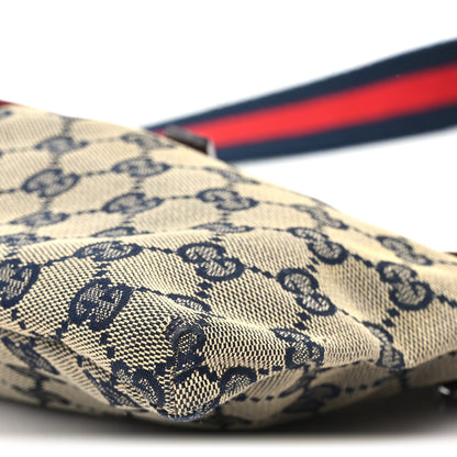 Gucci GG Monogram Web Double Pocket Belt Bag Navy Red 12 of 12