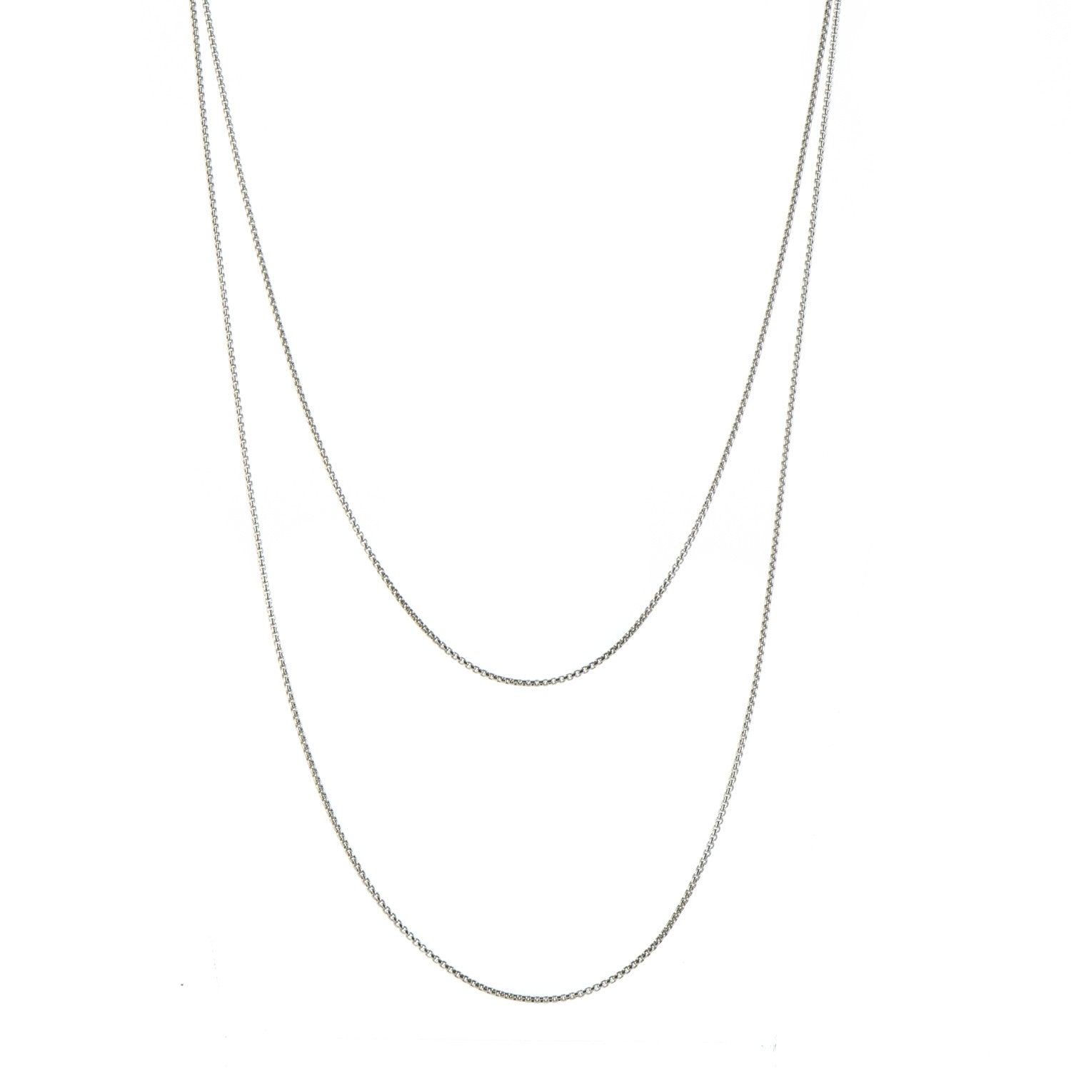 David Yurman Sterling Silver 14K Yellow Gold 1.7mm Box Chain Necklace 72" 1 of 4