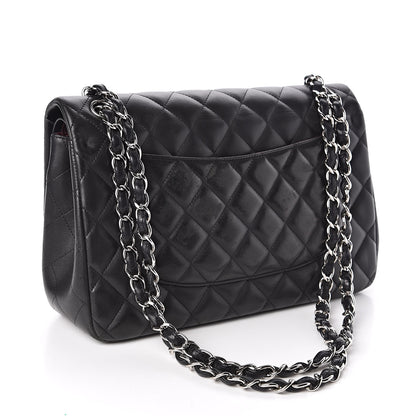 Chanel Lambskin Quilted Jumbo Double Flap Black 3 of 12