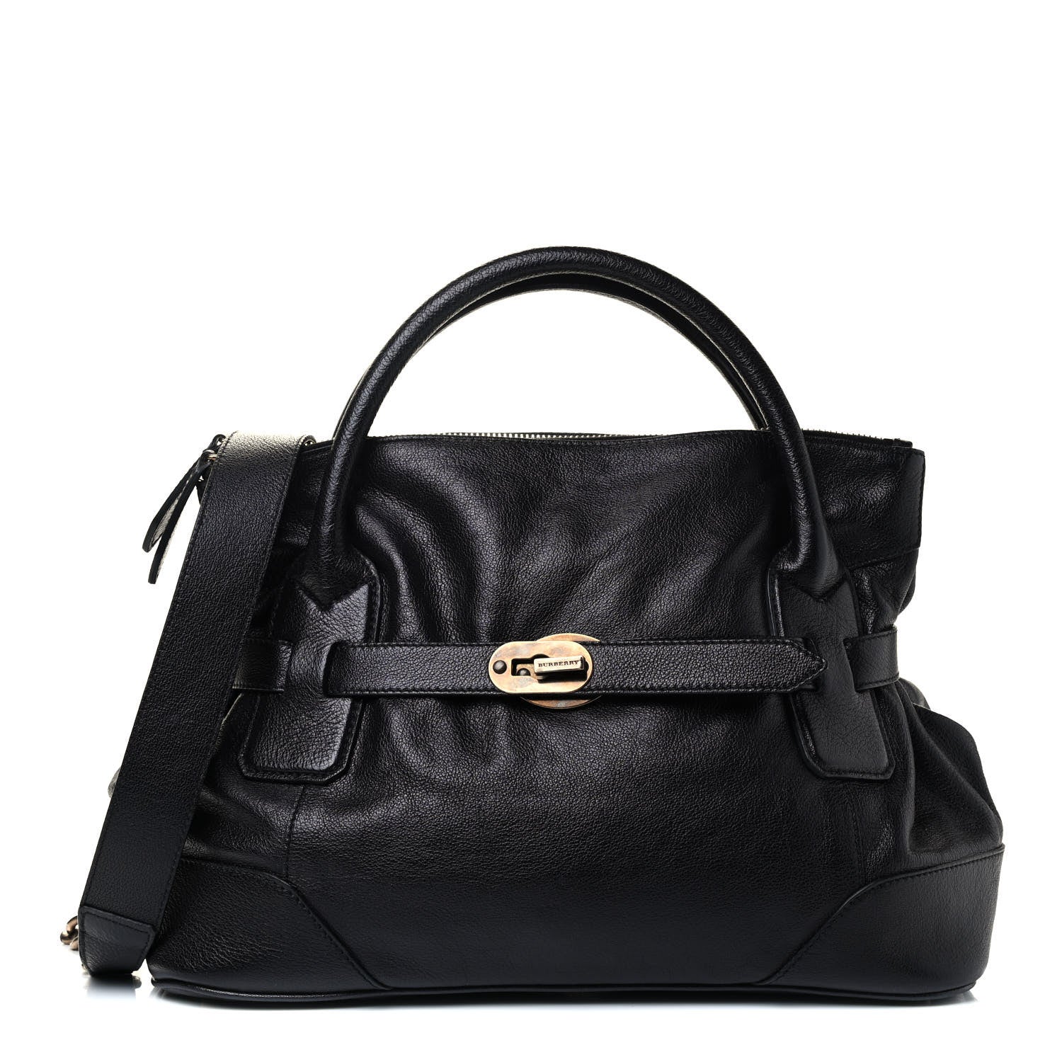Burberry Grainy Calfskin Medium Larsen Bowling Bag Black 1 of 4
