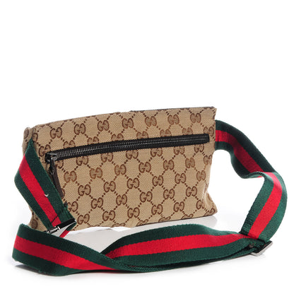 Gucci GG Monogram Web Double Pocket Belt Bag Dark Brown 3 of 8