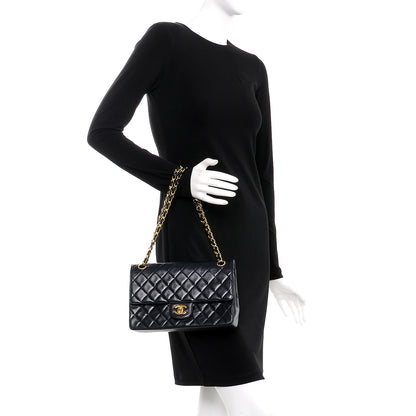 Chanel Lambskin Quilted Medium Double Flap Navy 3 of 14
