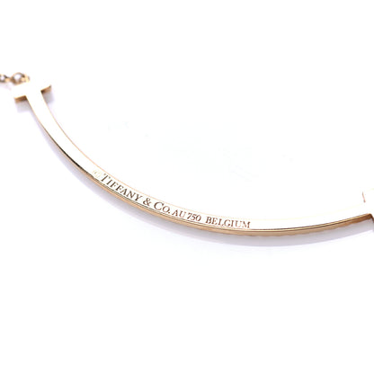 Tiffany 18K Yellow Gold Diamond Small T Smile Pendant Necklace 6 of 7