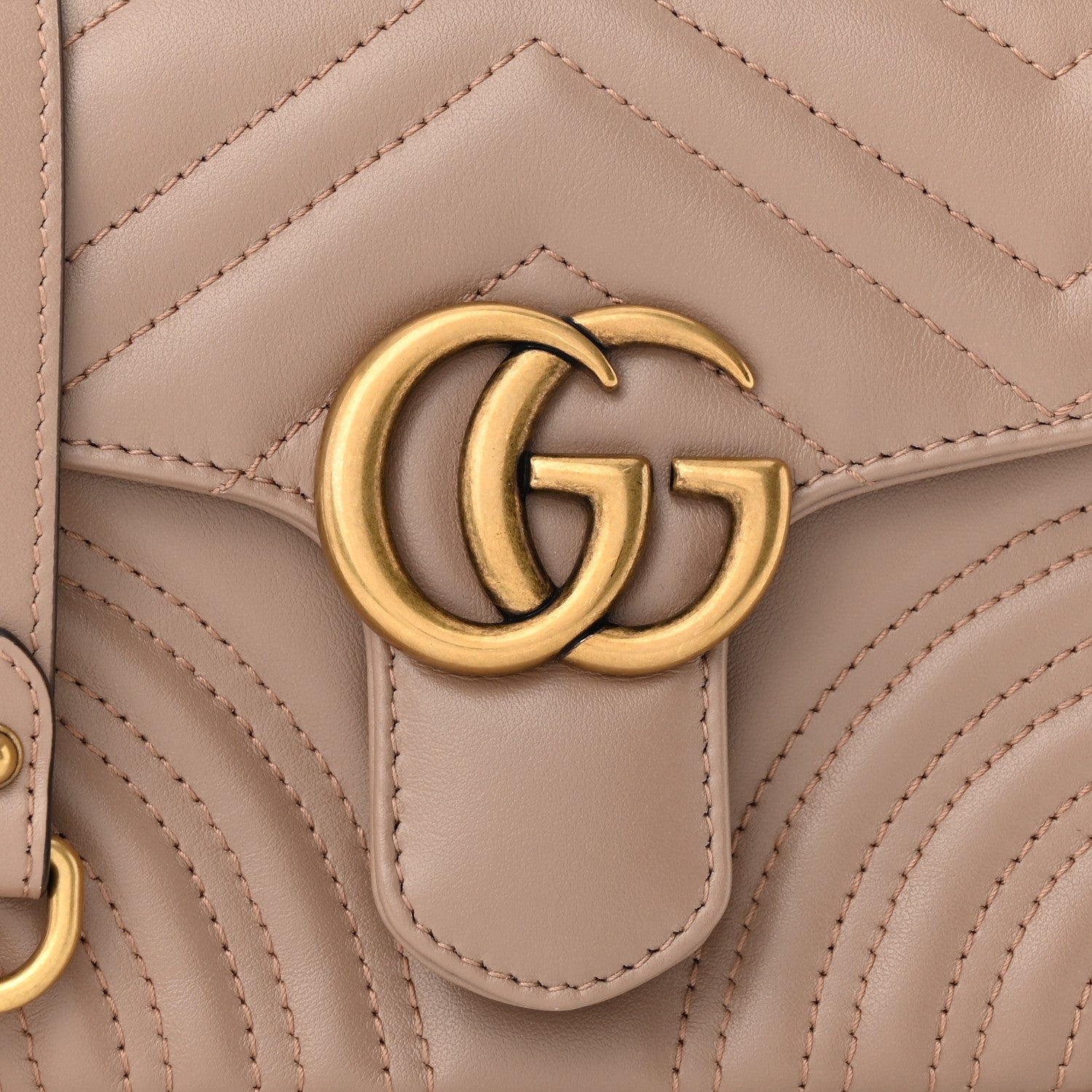 Gucci Calfskin Matelasse Mini GG Marmont Top Handle Shoulder Bag Porcelain Rose 8 of 11