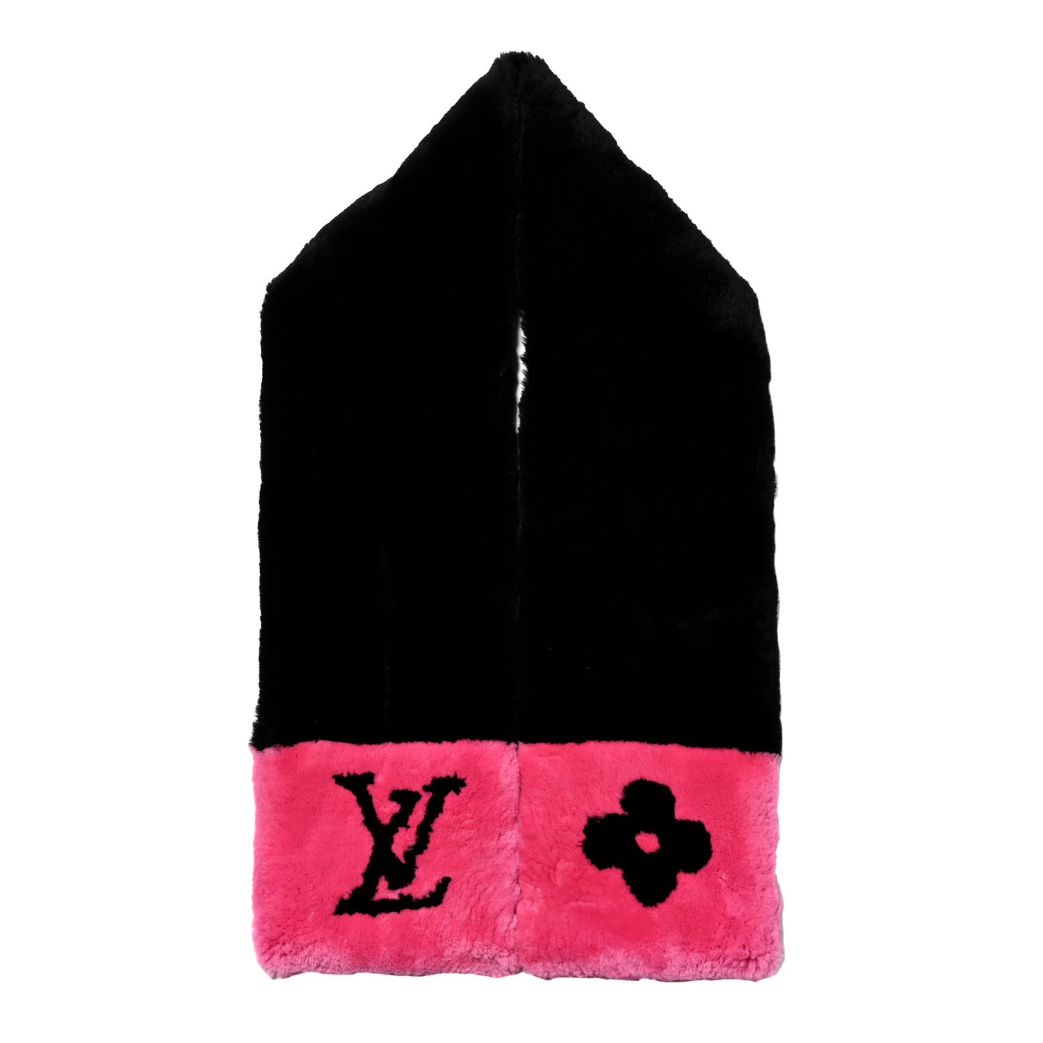 Louis Vuitton Beaver Fur Muffler Black Pink 3 of 4