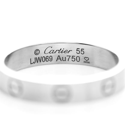 Cartier 18K White Gold 3.5mm LOVE Wedding Band Ring 55 7.25 4 of 4