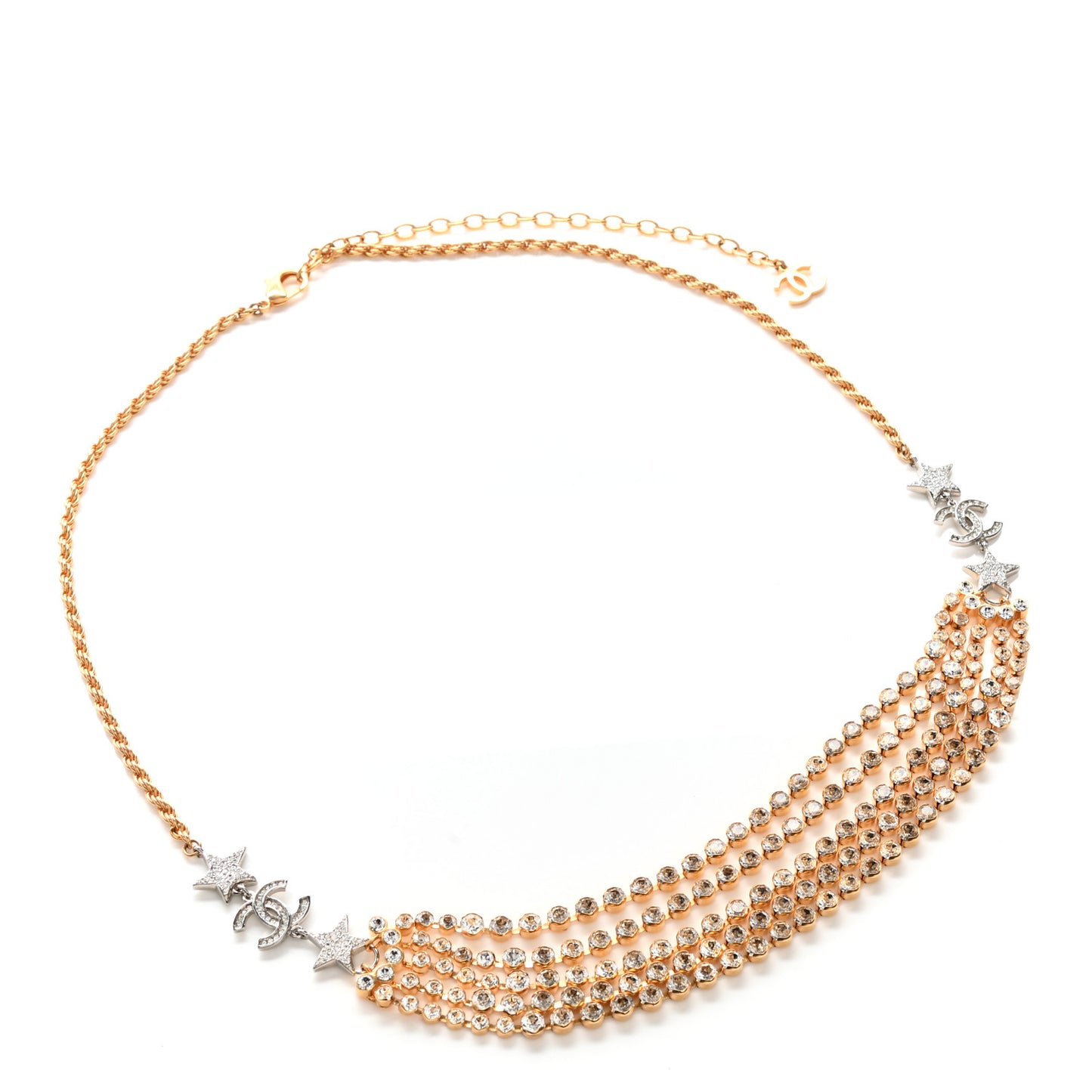 Crystal Star CC Multi Strand Belt 75 Gold
