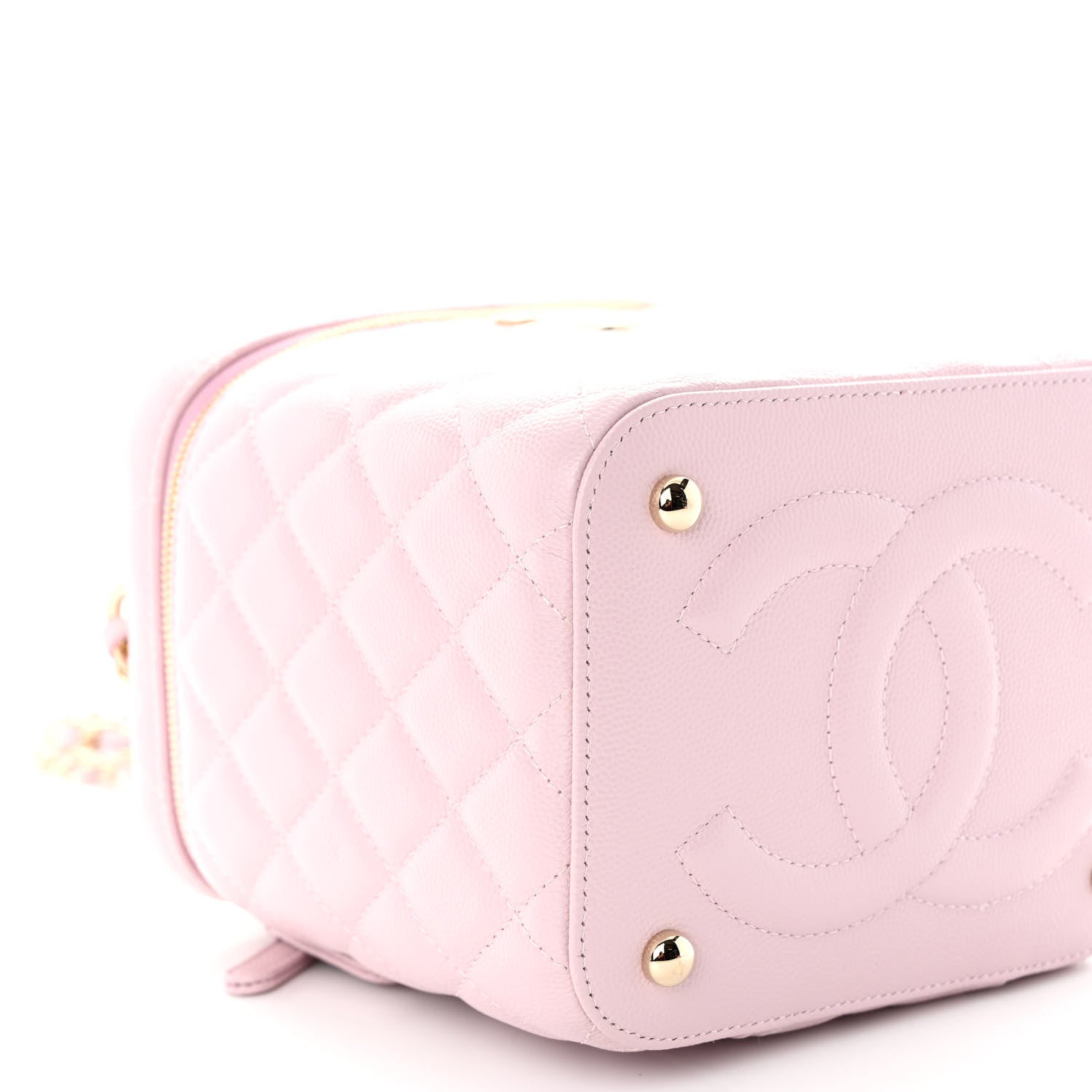 Chanel Caviar Quilted Small Top Handle Vanity Case With Chain Light Pink 9 of 11