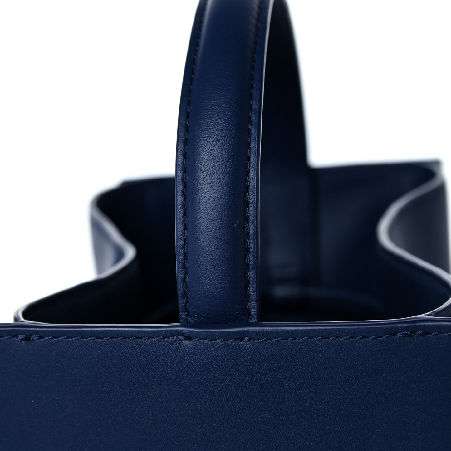 Smooth Calfskin Small Soleil Bucket Bag Midnight Blue