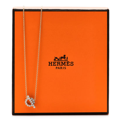 Hermes 18K Rose Gold Diamond Finesse Pendant Necklace 5 of 5