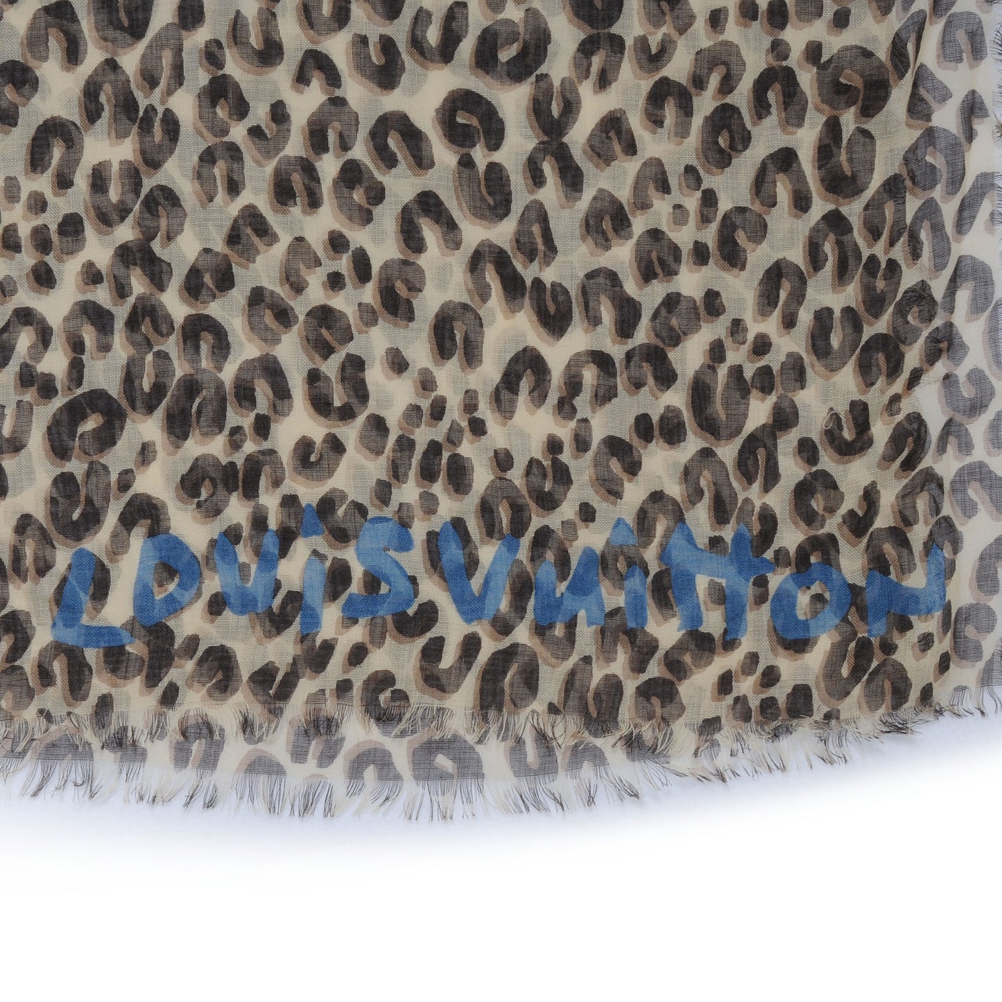 Cashmere Silk Leopard Stole Beige