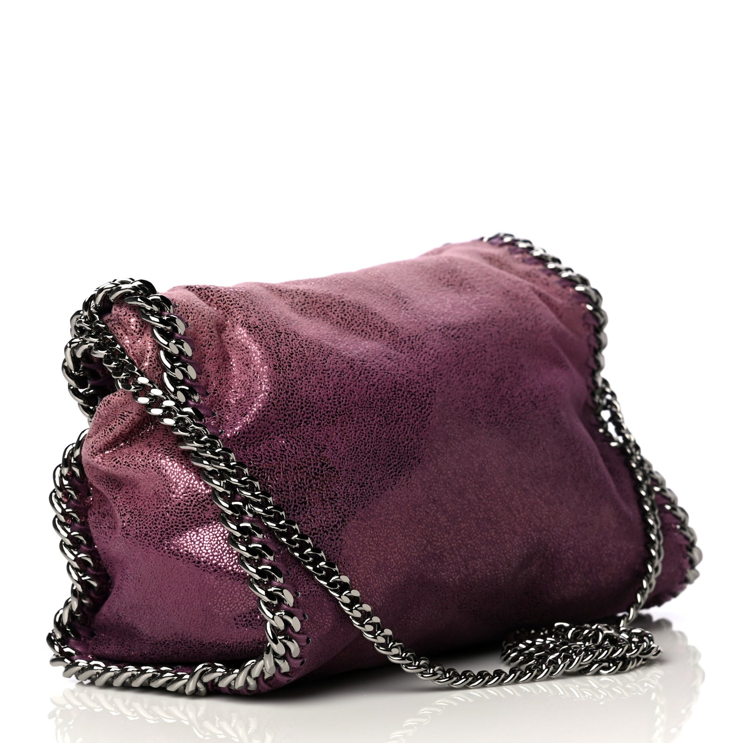 Metallic Shaggy Deer Degrade Mini Falabella Fold Over Tote