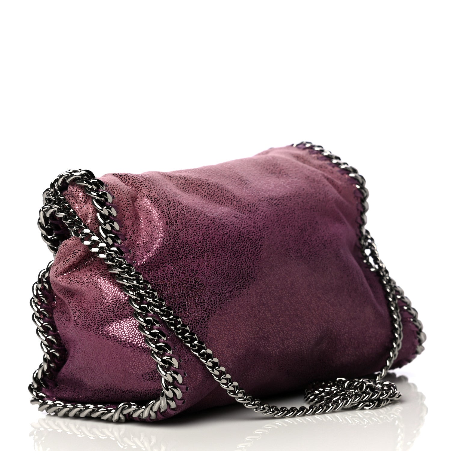 Stella McCartney Metallic Shaggy Deer Degrade Mini Falabella Fold Over Tote 2 of 4