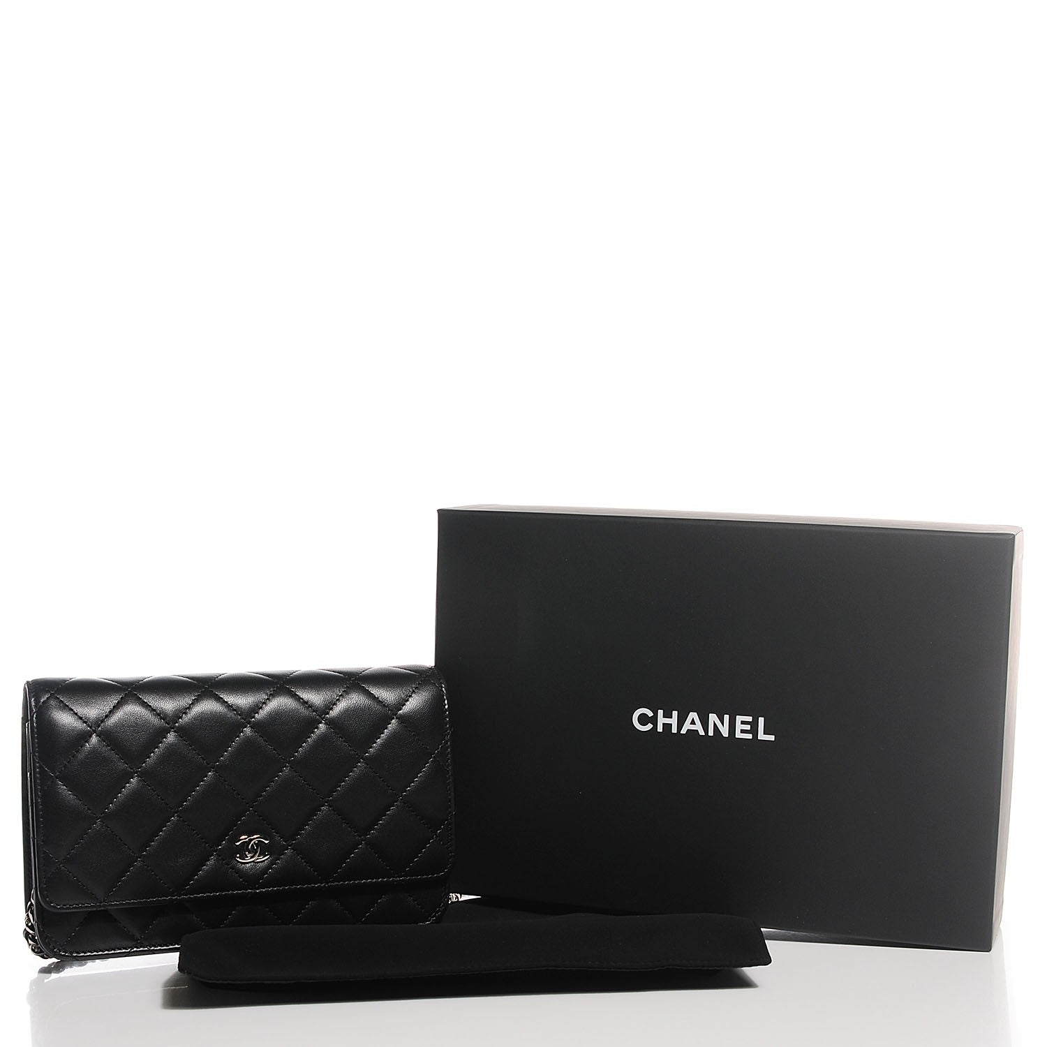 Chanel Lambskin Quilted Wallet on Chain WOC Black 5 of 9