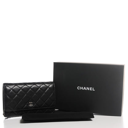 Chanel Lambskin Quilted Wallet on Chain WOC Black 5 of 9