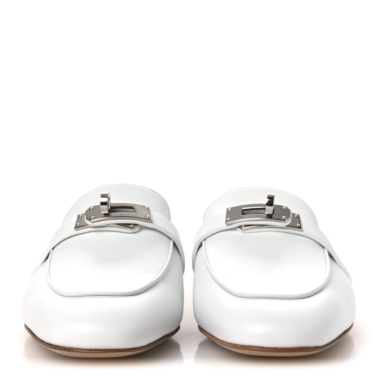 Hermes Calfskin Oz Mules 38 White 3 of 12