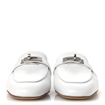 Hermes Calfskin Oz Mules 38 White 3 of 12