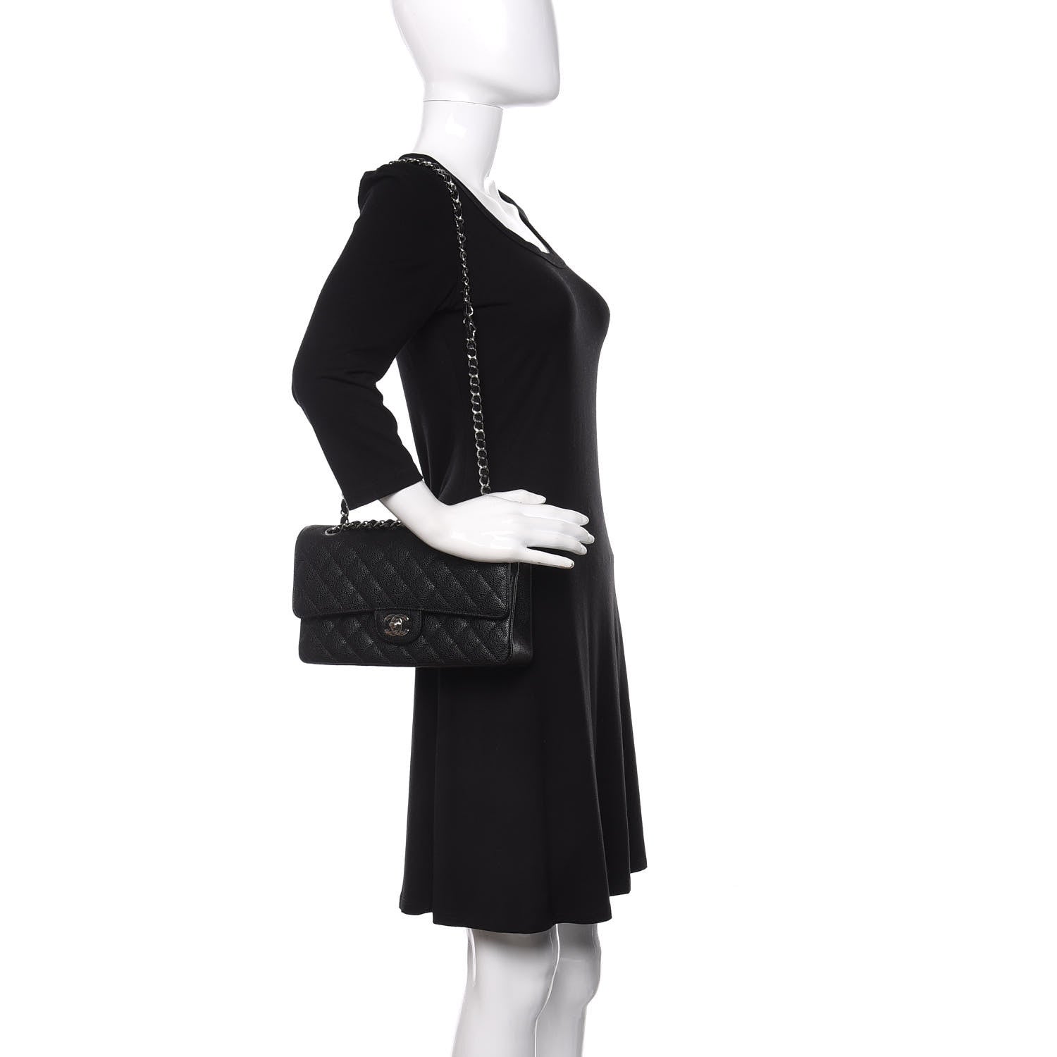 Chanel Caviar Quilted Medium Double Flap Black 2 of 11