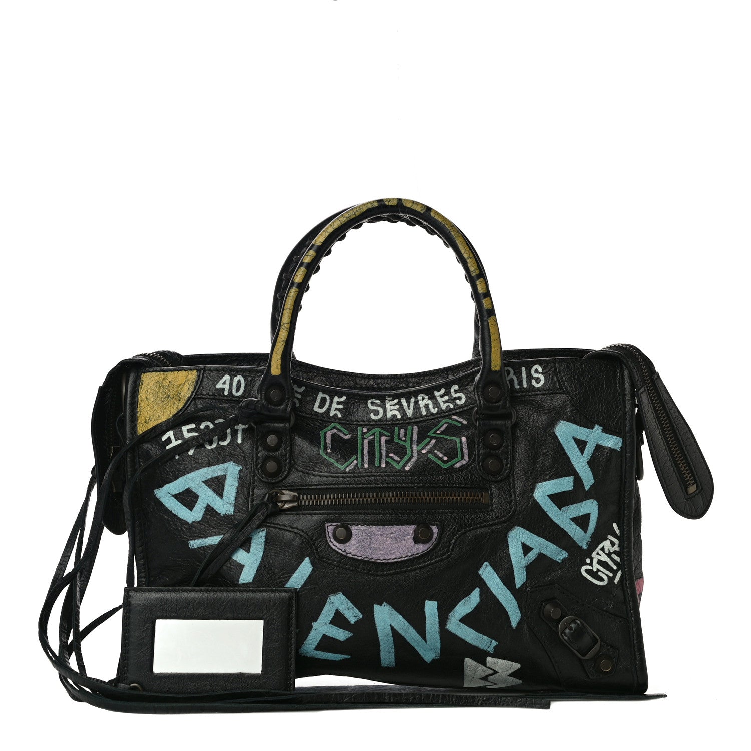 Balenciaga Agneau Graffiti All Over Classic Hardware S City Black Multicolor 1 of 9