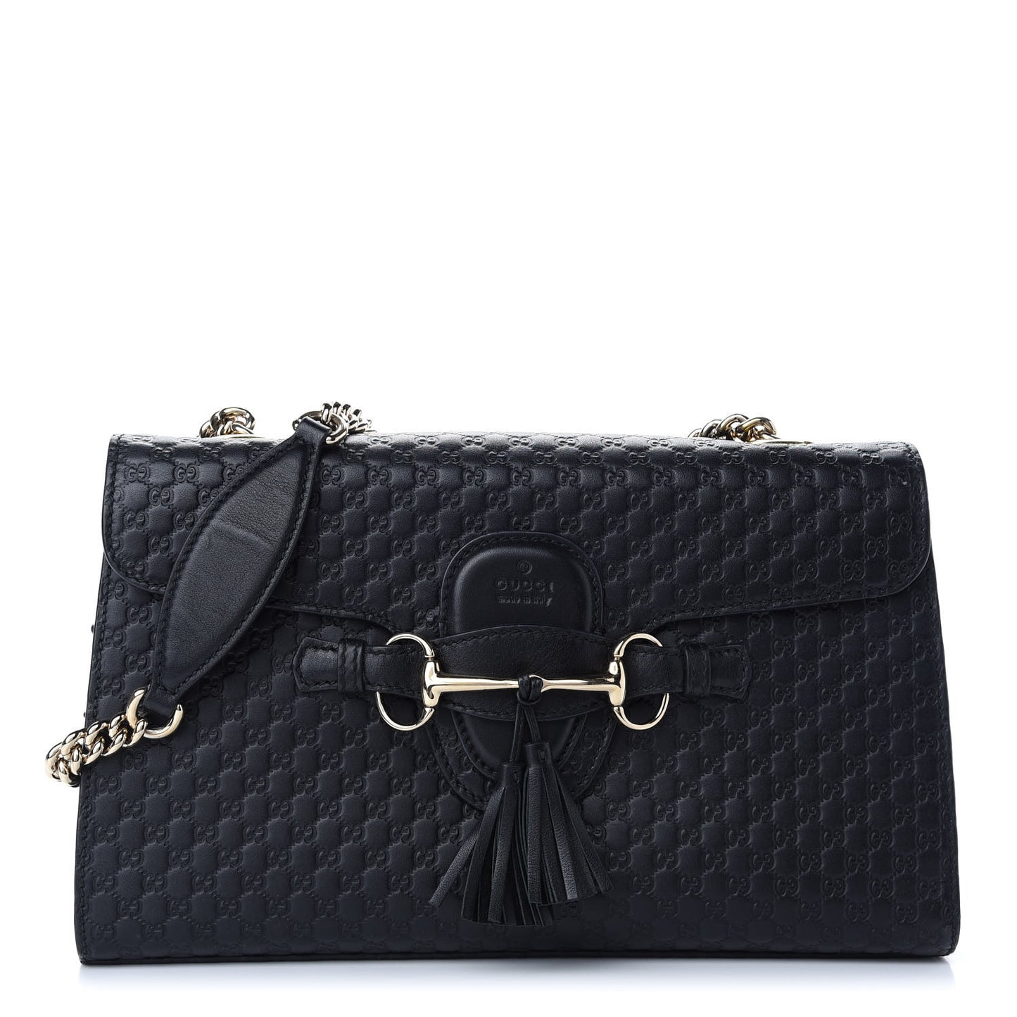 Microguccissima Medium Emily Chain Shoulder Bag Black