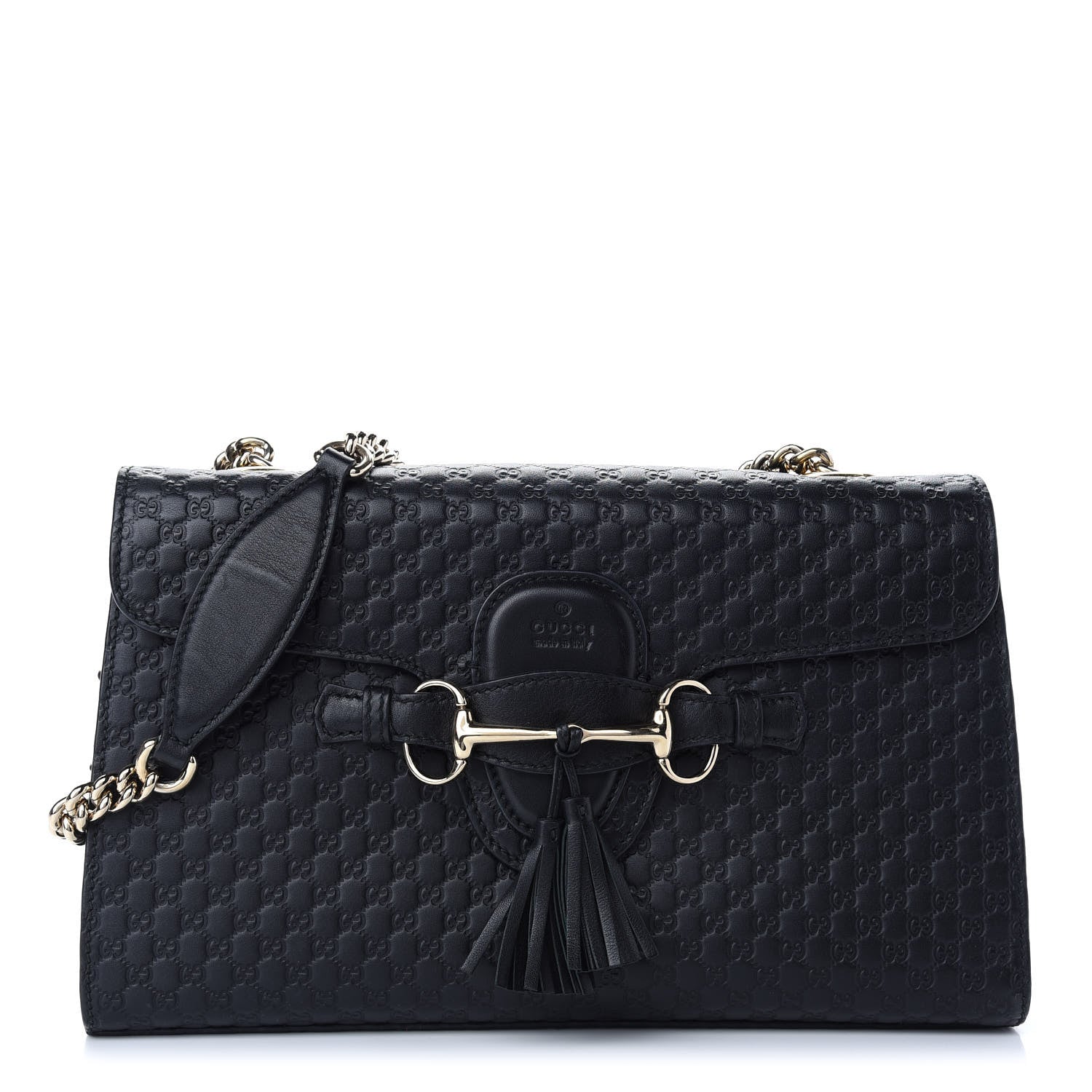 Gucci Microguccissima Medium Emily Chain Shoulder Bag Black 1 of 9
