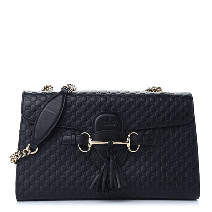 Gucci Microguccissima Medium Emily Chain Shoulder Bag Black 1 of 9