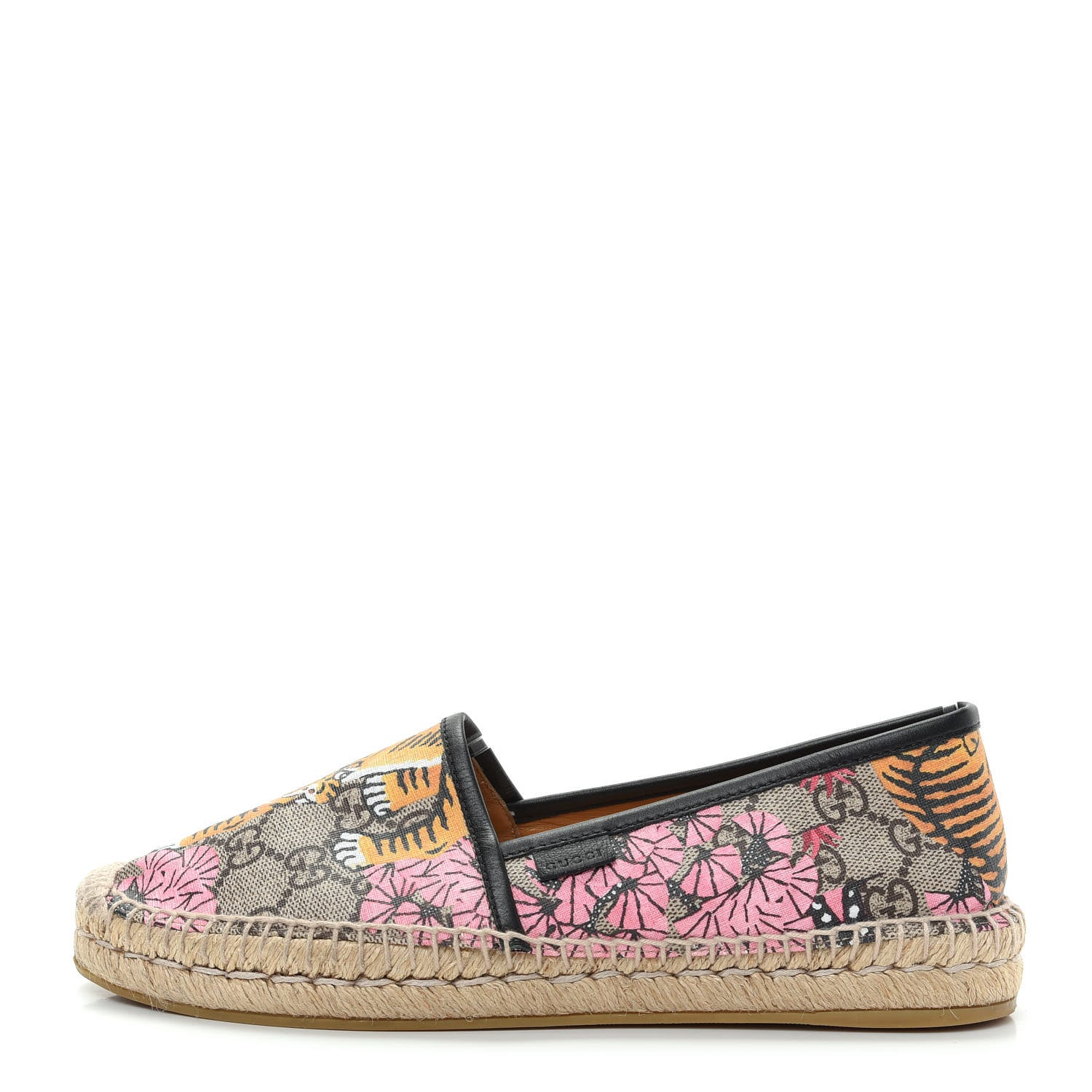 Gucci GG Supreme Monogram Bengal Espadrilles 38.5 Beige Pink 1 of 10