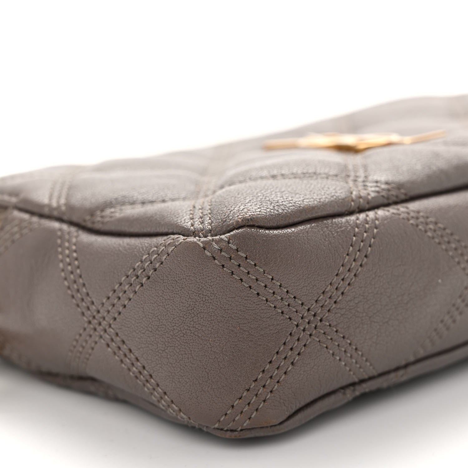 Saint Laurent Grained Lambskin Quilted Mini Becky Double Zip Bag Taupe 11 of 13
