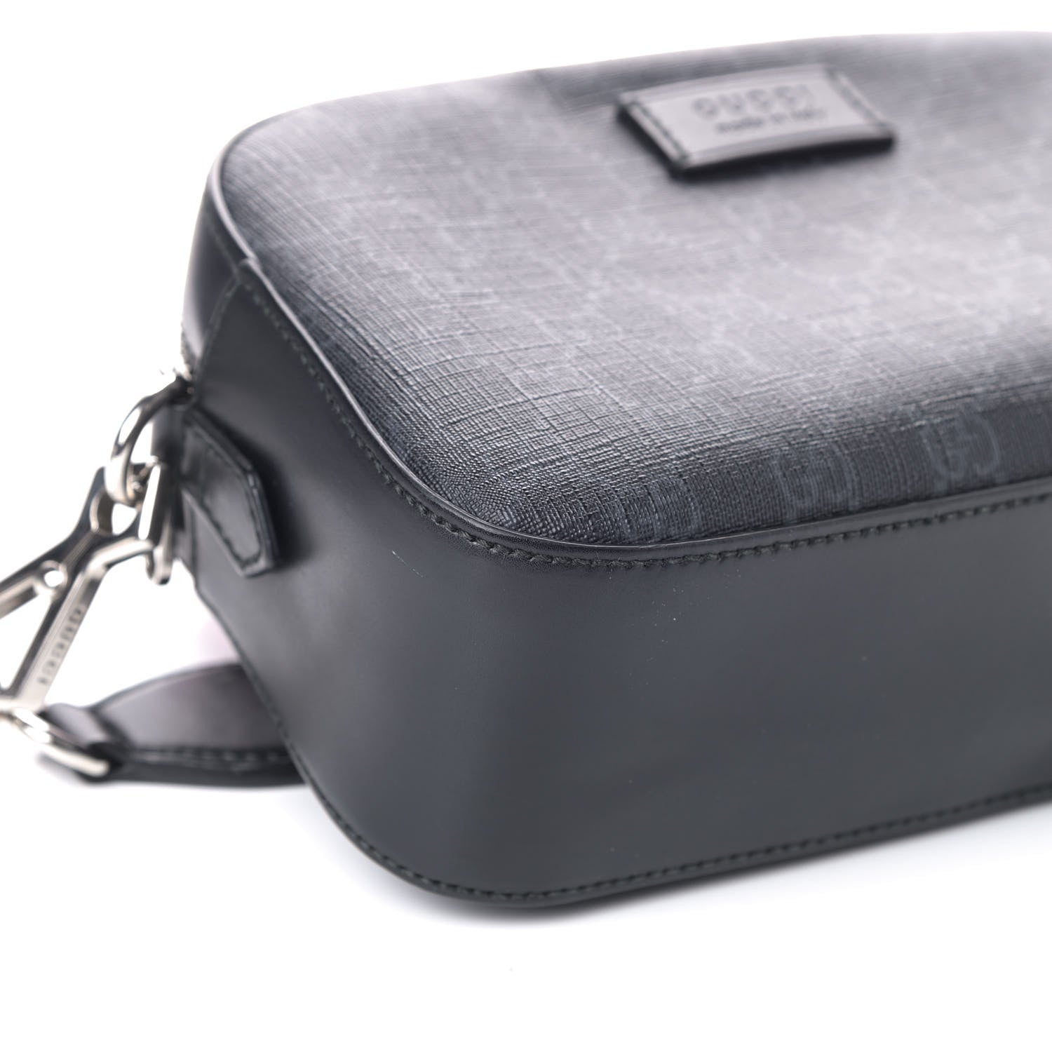 Gucci GG Supreme Monogram Web Shoulder Bag Black Grey 7 of 8