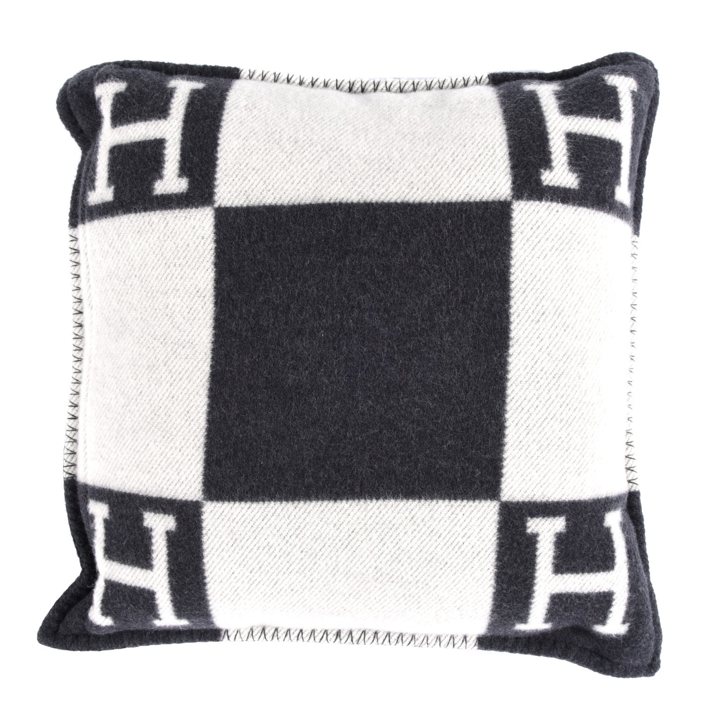 Wool Cashmere Avalon Pillow PM Ecru Gris Fonce