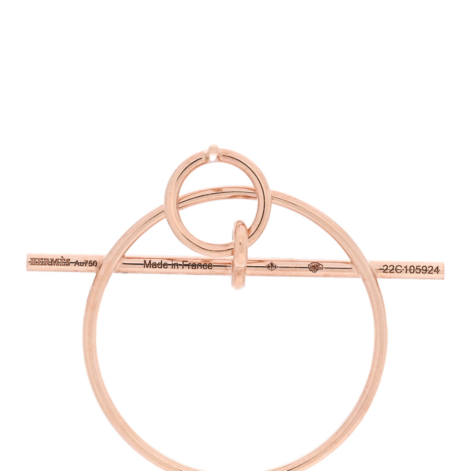 Hermes 18K Rose Gold PM Loop Earrings 4 of 5