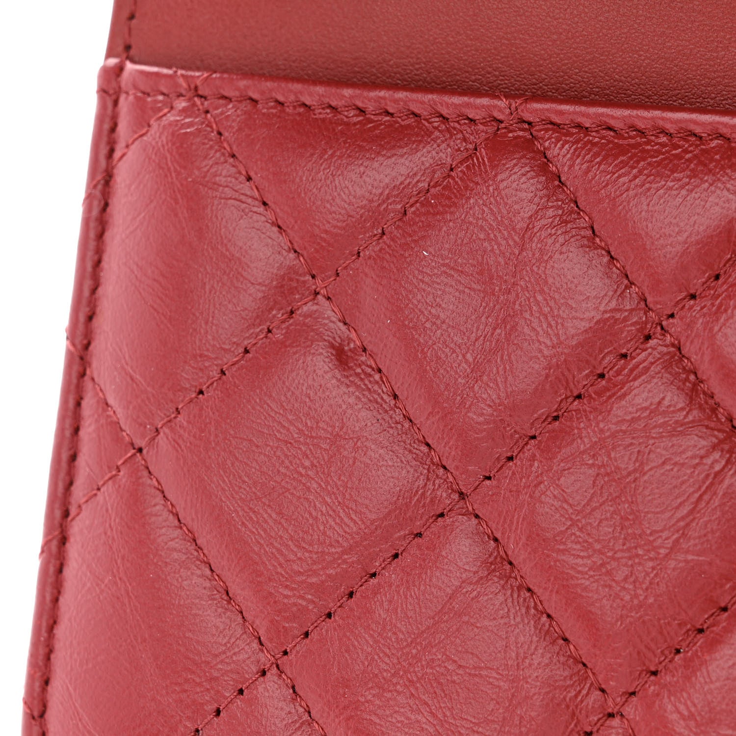 Chanel Aged Calfskin Quilted Reissue Wallet On Chain WOC Red 12 of 14