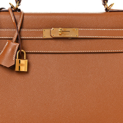Hermes Epsom Kelly Sellier 32 Gold 8 of 15