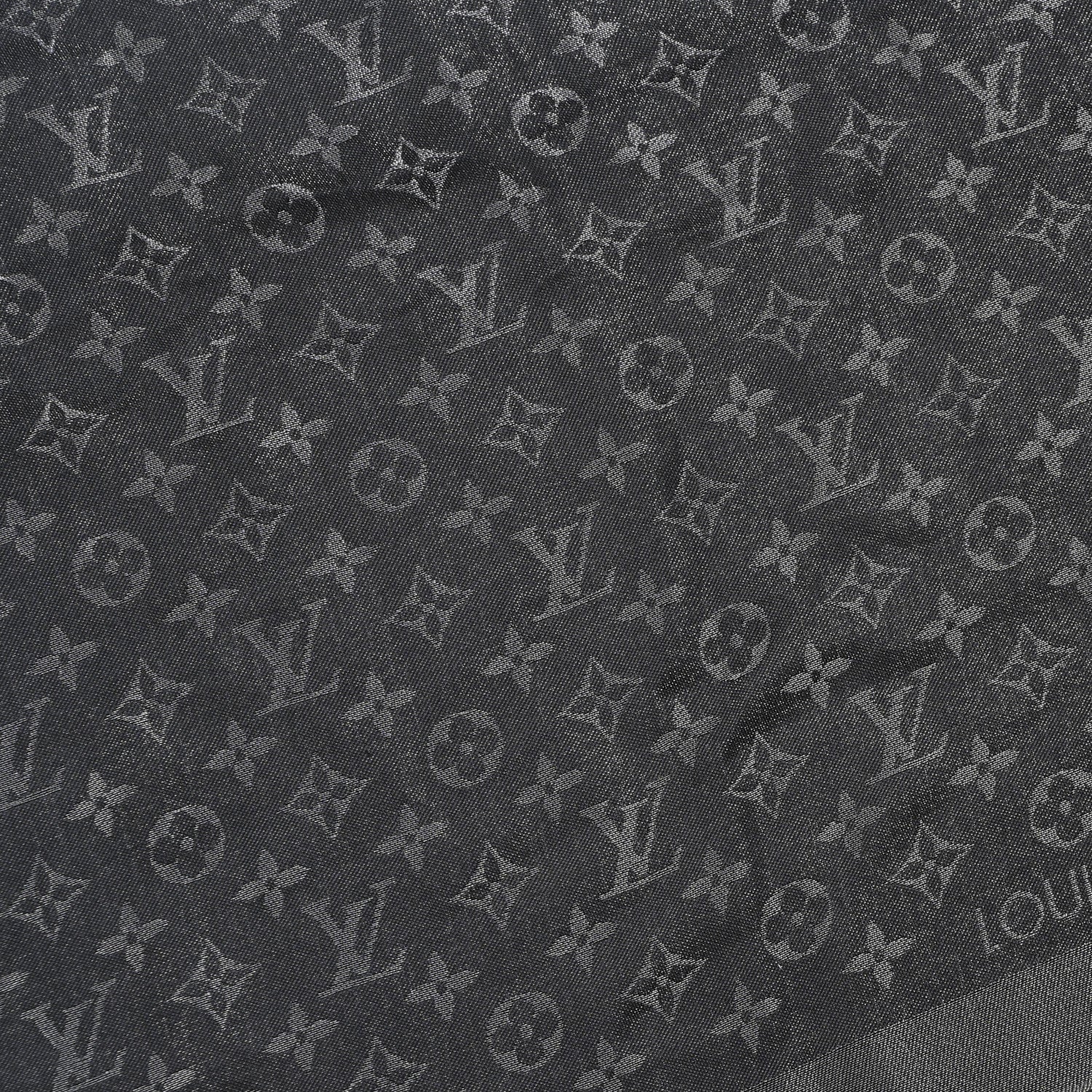 Louis Vuitton Silk Lurex Wool Monogram Shine Shawl Black 2 of 3