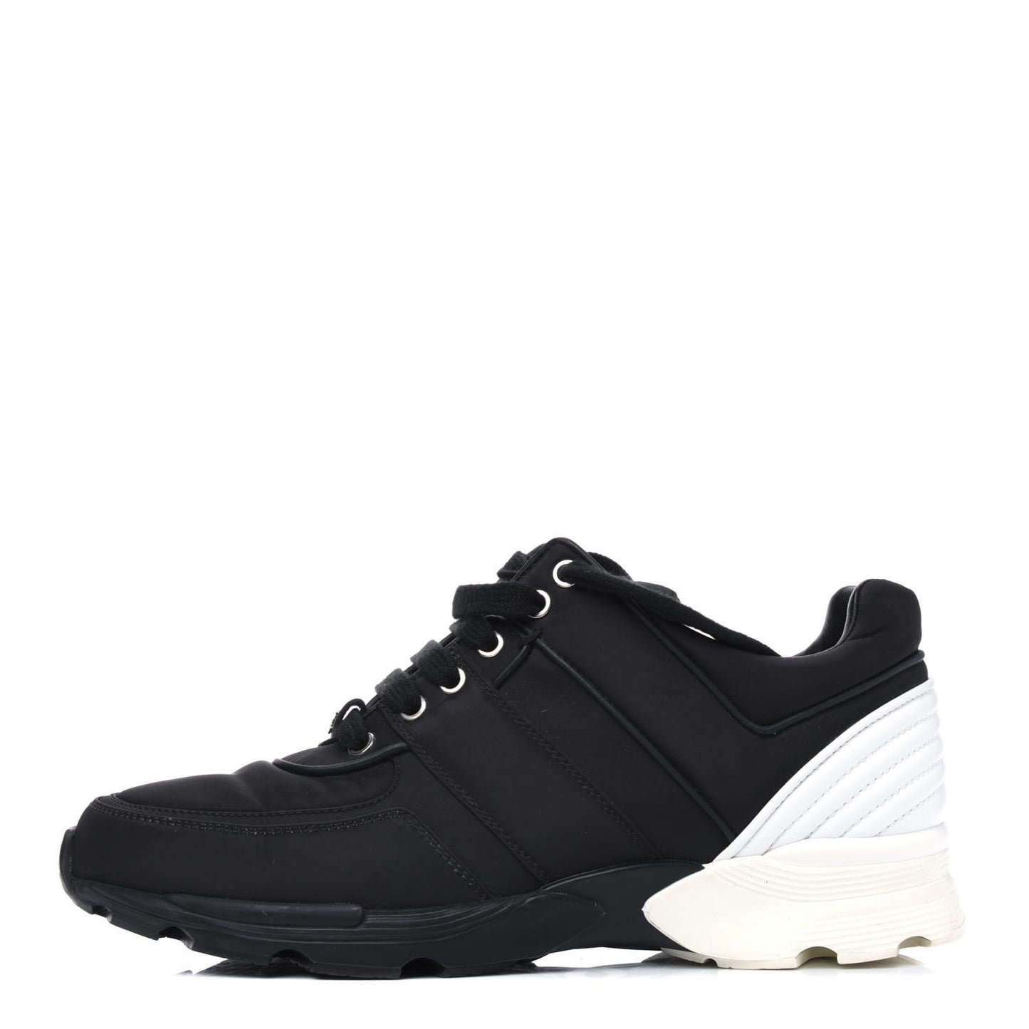 Calfskin CC Sneakers 39.5 Black White