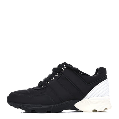 Chanel Calfskin CC Sneakers 39.5 Black White 1 of 9