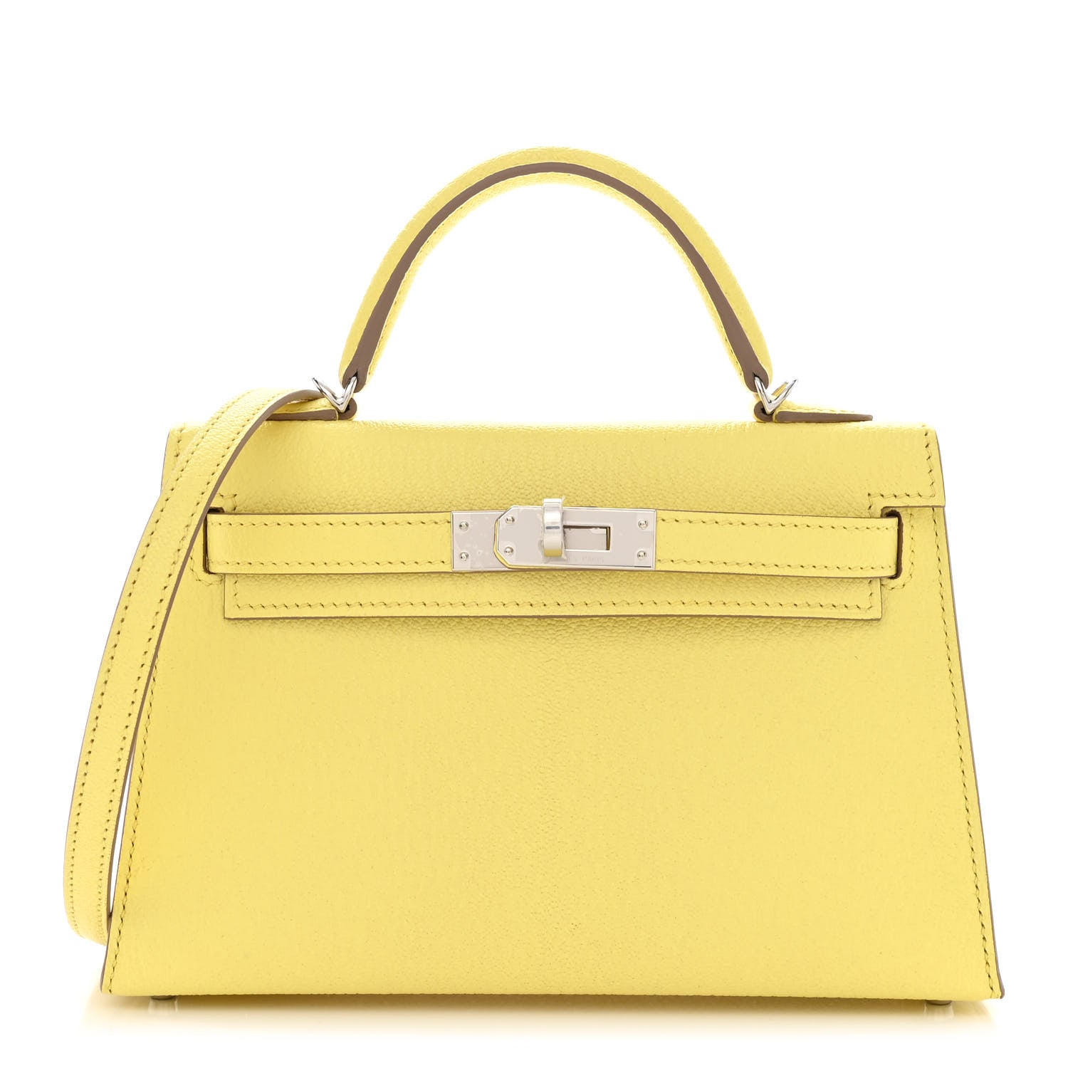 Hermes Chevre Mysore Mini Kelly Sellier 20 Limoncello 1 of 10