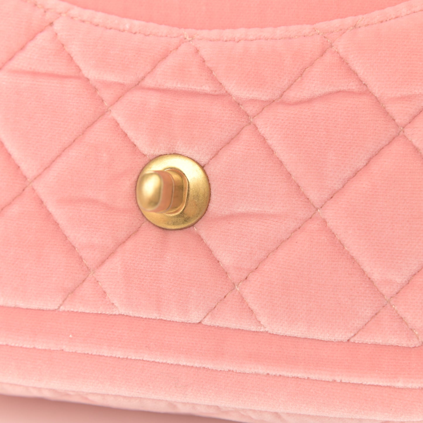 Velour Quilted Mini Double Frame Flap Rose