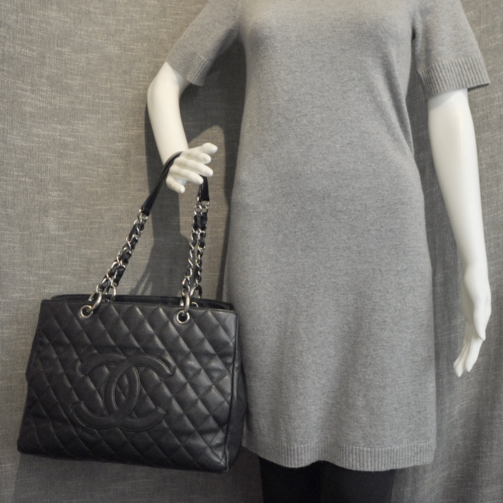 Chanel Caviar Quilted Grand Shopping Tote GST Black 2 of 12