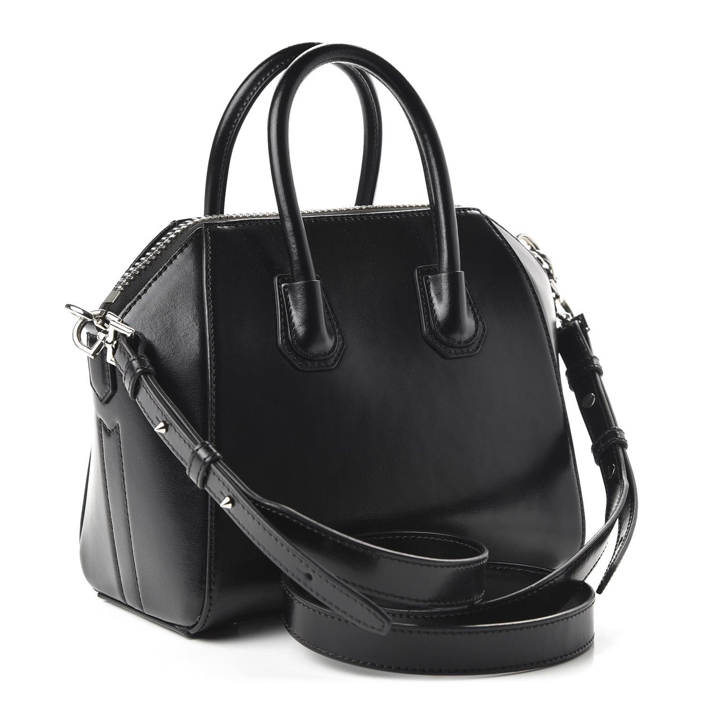 Shiny Lord Calfskin Mini Antigona Black