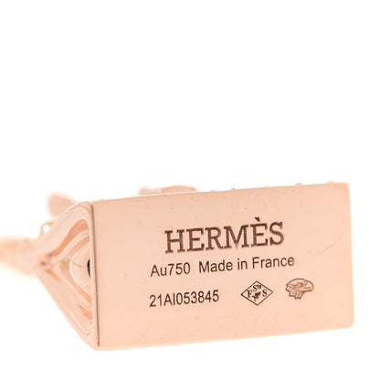 Hermes 18K Rose Gold Diamond Birkin Amulettes Pendant Necklace 4 of 6
