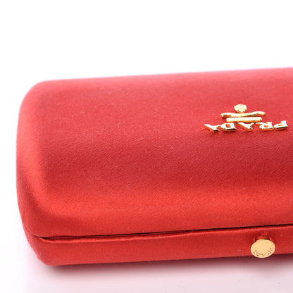 Prada Satin Box Clutch Fuoco 8 of 8