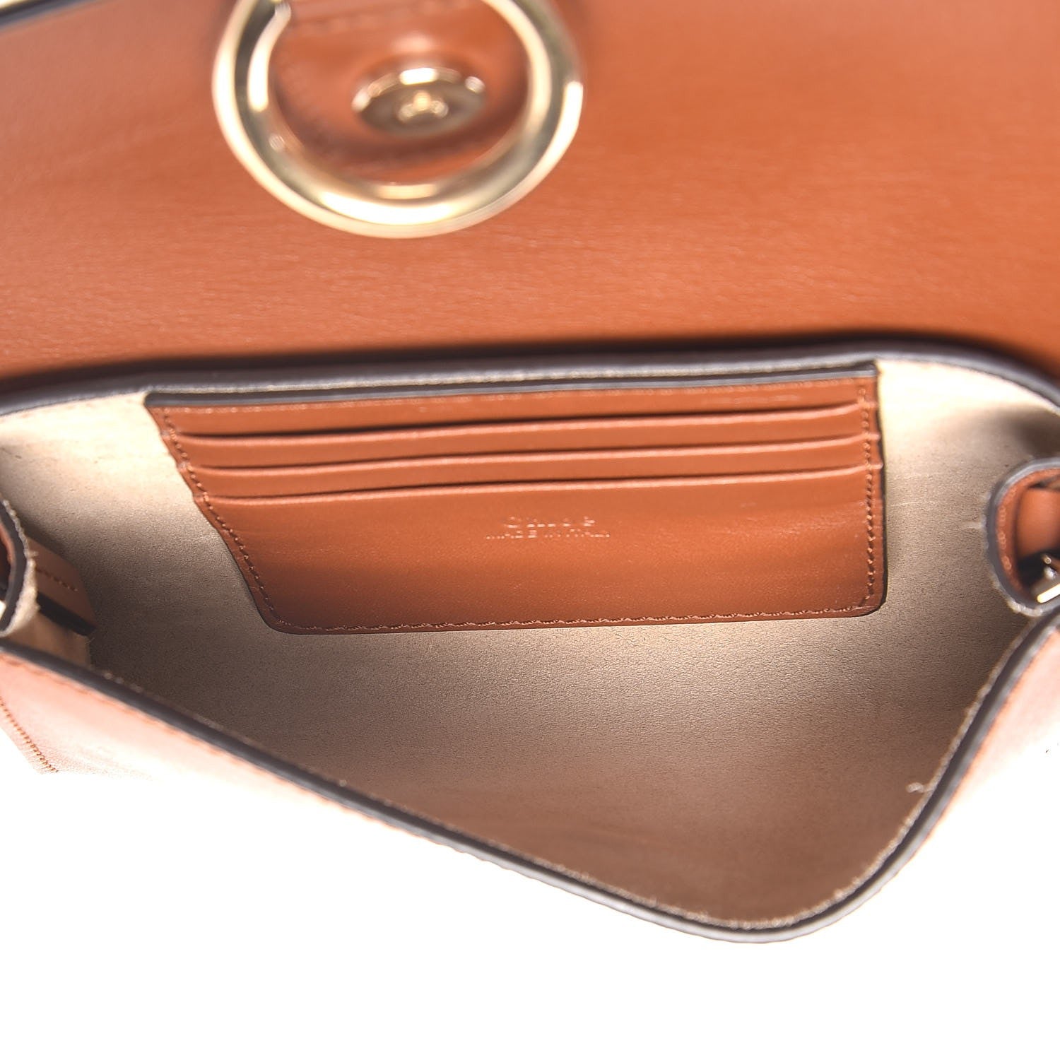 Chloe Suede Calfskin Mini Faye Shoulder Bag Tobacco 5 of 9