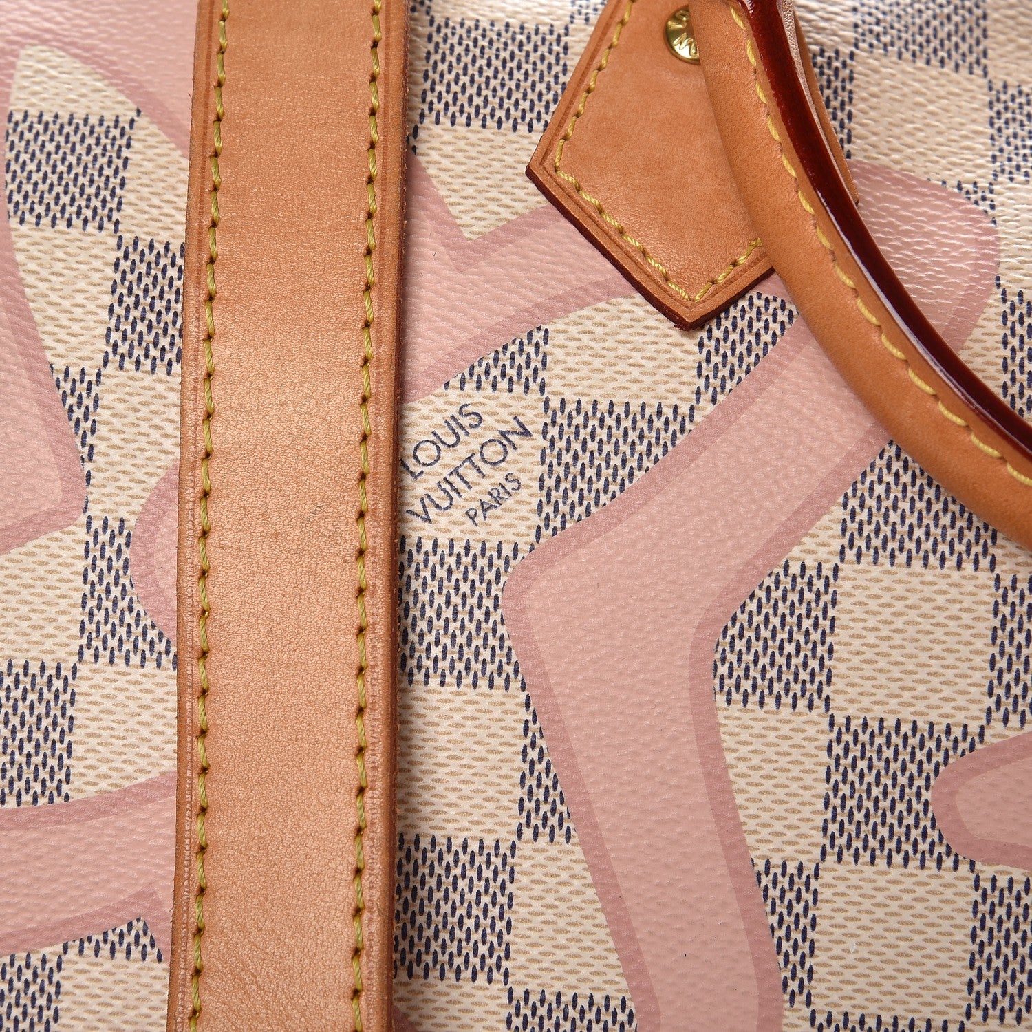 Louis Vuitton Damier Azur Tahitienne Speedy Bandouliere 30 Rose Ballerine 15 of 19