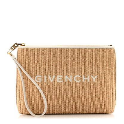 Givenchy Raffia Large G-Pouch Wristlet Natural 1 of 7