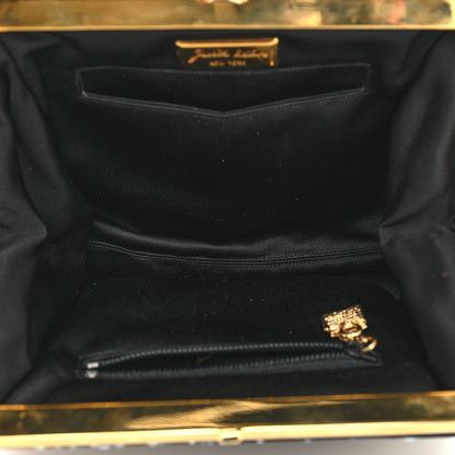 Judith Leiber Crystal Trim Satin Evening Bag Clutch Black 8 of 13