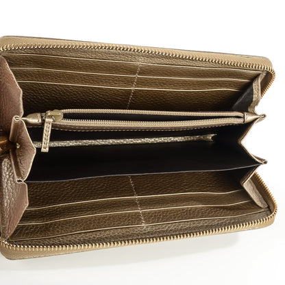 Gucci Monogram Bamboo Tassel Zip Around Wallet Gold 6 of 8